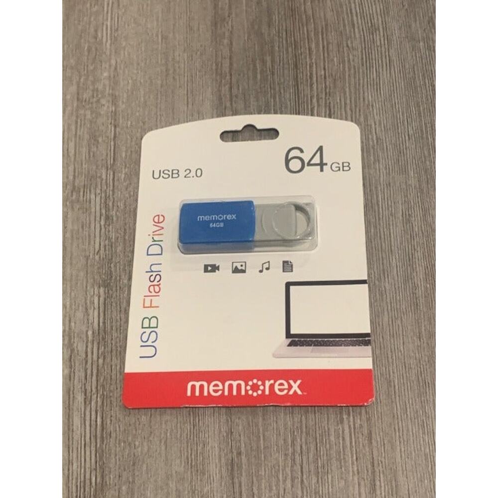 Memorex 64GB Flash Drive USB 2.0 - Blue (32020006421)